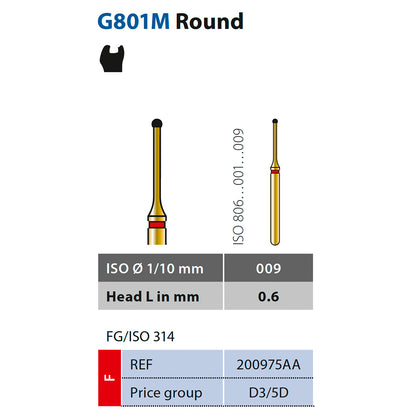 801M Fresa de diamante Micro Fresa redonda